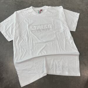 Vintage Y2K Stresa Lago Maggiore White Embroidered Graphic Tee XXL